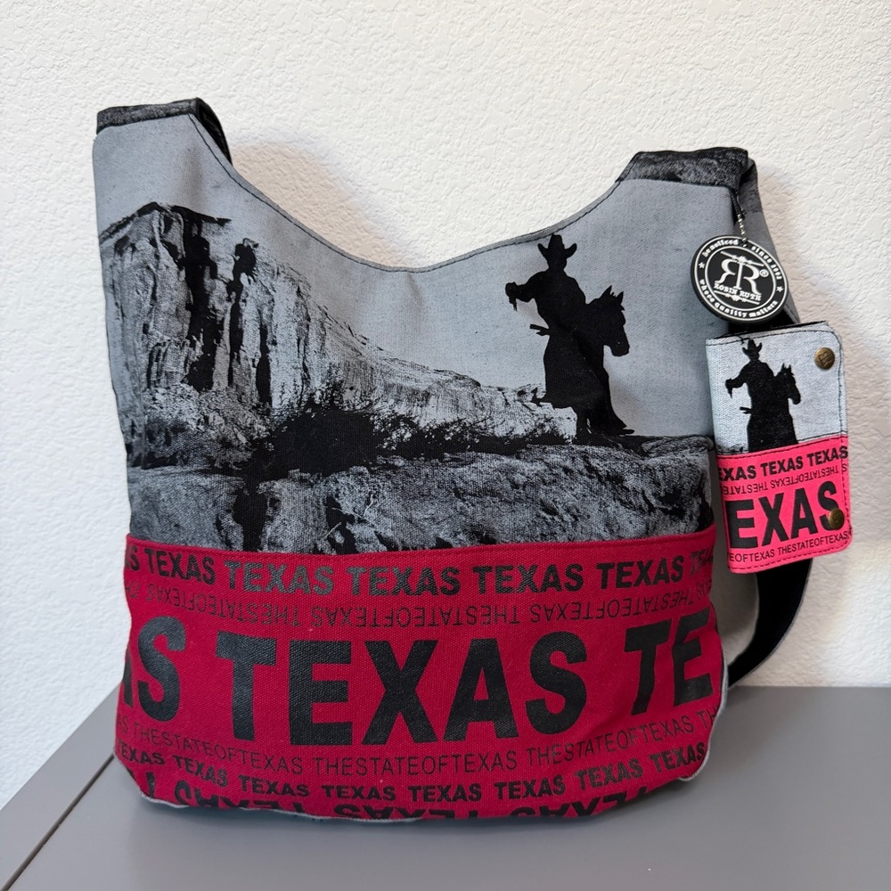 Robin Ruth State of Texas Canvas Hobo Bag and Trifold Wallet